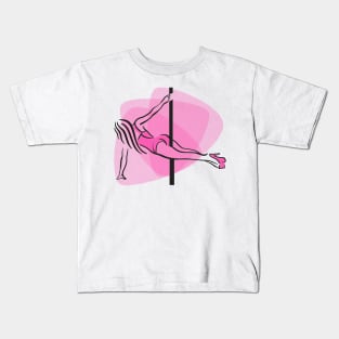 Pole Dancer Pink Kids T-Shirt